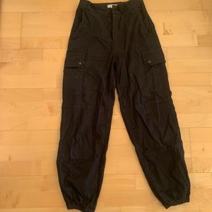 Topshop Black Cuffed Cargo Pants, 4